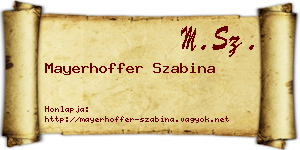 Mayerhoffer Szabina névjegykártya
